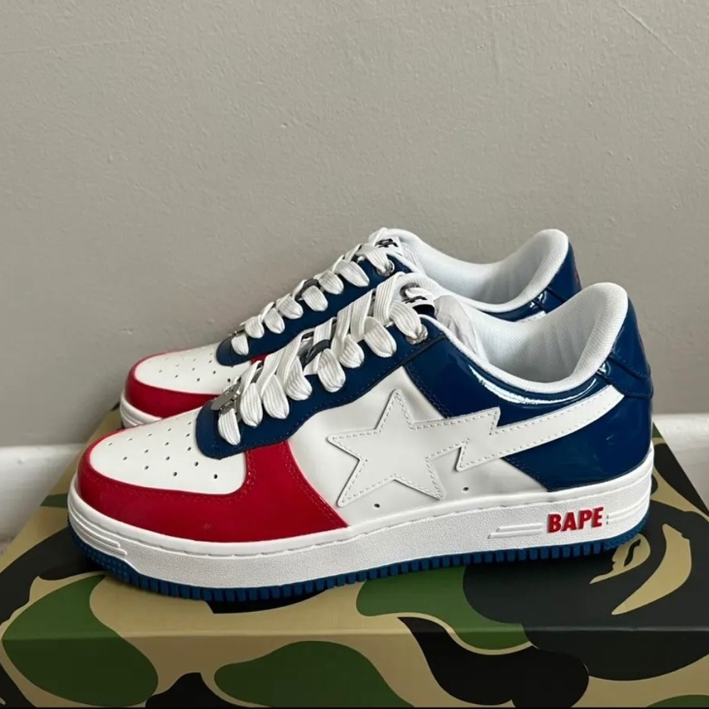 Bathing Ape Red/White/Blue Bape Sta Size 9